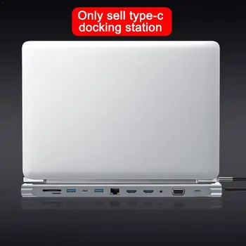 

Type C HUB to 3.0 USB SD/TF Card Reader Dual HDMI 4K USB USB HUB HUB VGA Multi Accessories USB-C RJ45 Splitter For MacBook N1S5