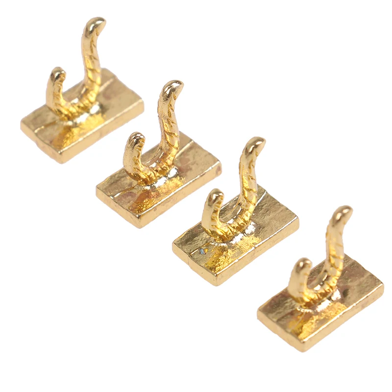 4Pcs 1:12 Dollhouse Miniature Clothes Coat Hook Rack Metal Wall Hanger Dollhouse Bathroom Accessories 5
