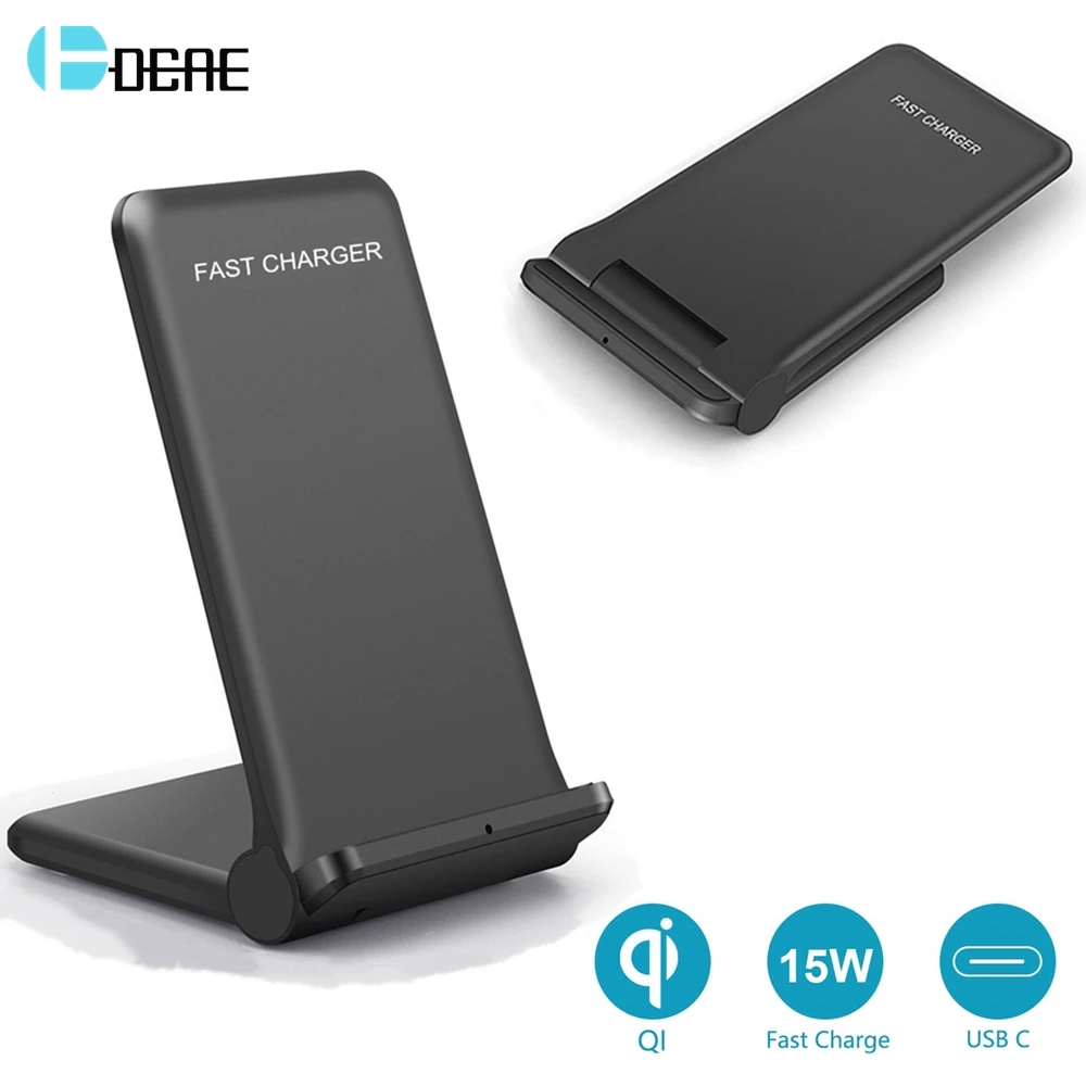 DCAE 15W Wireless Charger Foldable Fast Charging Pad Stand QI For iPhone 13 12 11 XS XR X 8 Airpods 2 3 Pro Samsung S21 S20 S10