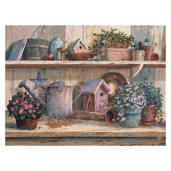 

Full Square Drill DIY Diamond Painting "Bird House Kettle" Diamond Embroidery Cross Stitch 3D Decor