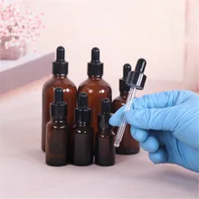 5-100ml brown gota garrafa âmbar vidro aromaterapia conta-gotas líquido essencial basic massagem óleo pipeta garrafas recarregáveis
