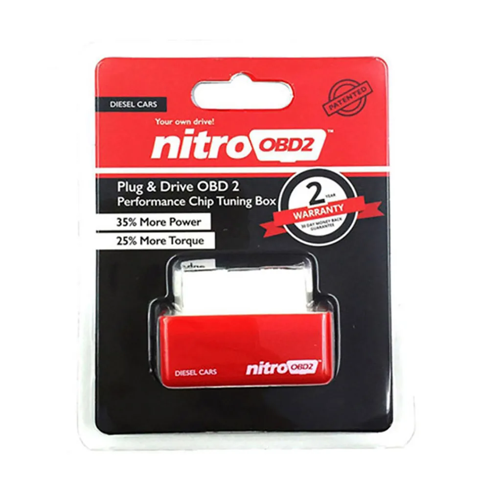 NITROOBD2 Derv Car Power Fuel Saver Performance Tuning Box 35% More Power OBDII Diagnostic Tool Retail Box Car Accessories