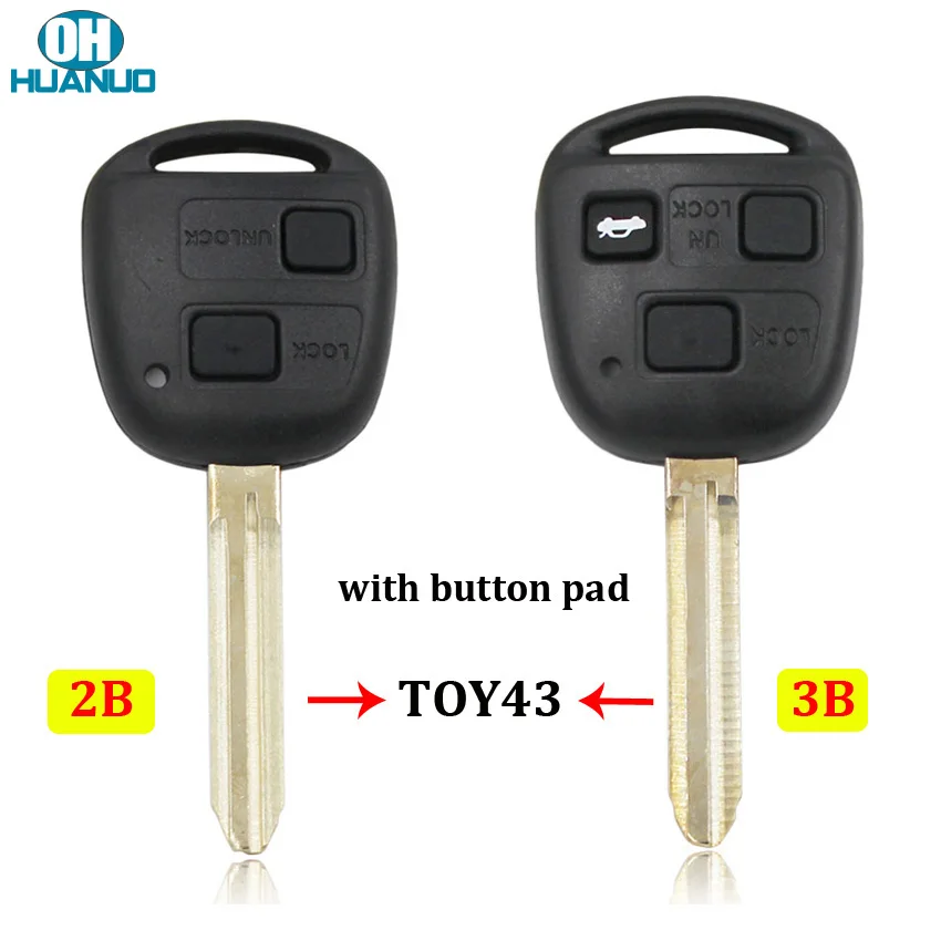 2-кнопочный 3-кнопочный сменный корпус дистанционного ключа для Toyota Corolla Camry