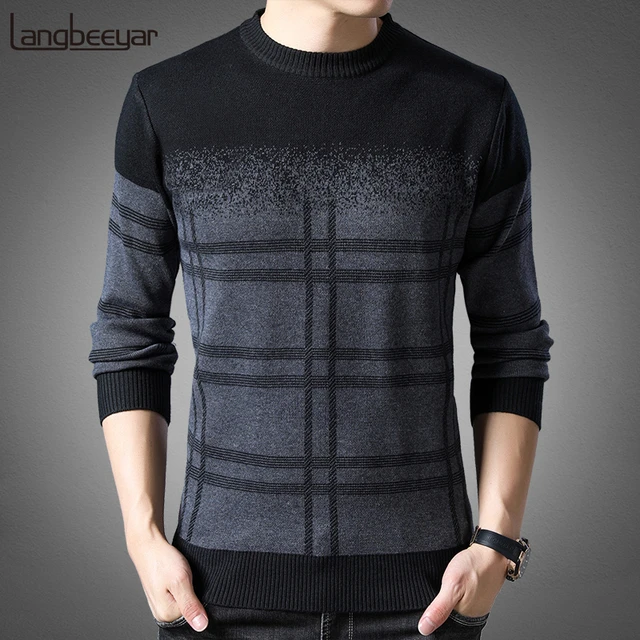 Pull en tricot à col rond pour Homme, vêtement décontracté à rayures, coupe  ajustée, collection automne-hiver 2022, M-3XL - AliExpress