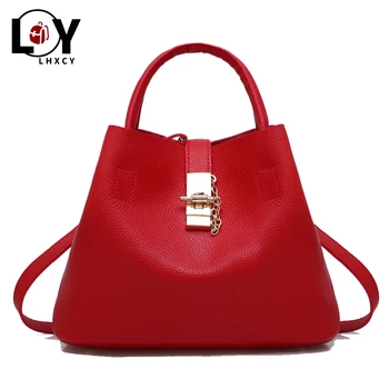 

New Pu Leather Women Bags Bucket Bag Crossbody Fashion High Capacity Shoulder Bag High Quality Ladies Solid Color Black Handbag
