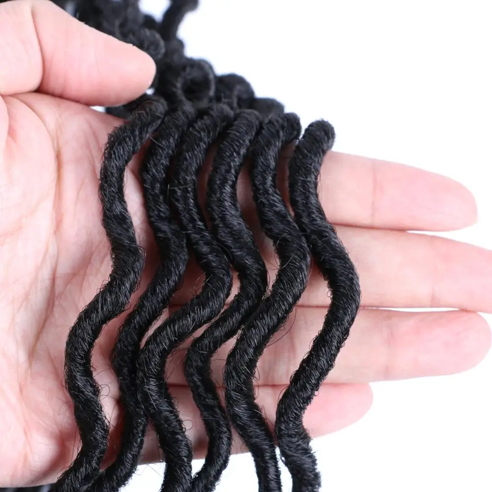 Кучерявые искусственные локоны в стиле Crochet 18 дюймов глубокие косички богини Locs