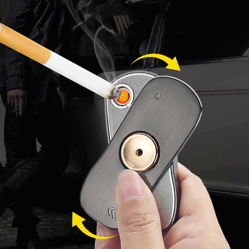 Электрические зажигалки антистресс Спиннер ветрозащитный USB перезаряжаемые принадлежности для курения модель гоночной машины Зажигалка для мужчин подарок