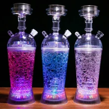 Акриловый Набор чашек кальяна со светодиодный светильник трубка для кальяна Chicha Narguile Seti Cachimbas кальян электронный Pipas Para