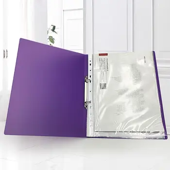 

Colorured Transparent A4 Ring Binder Loose-leaf Paper File Folder Storage Supply