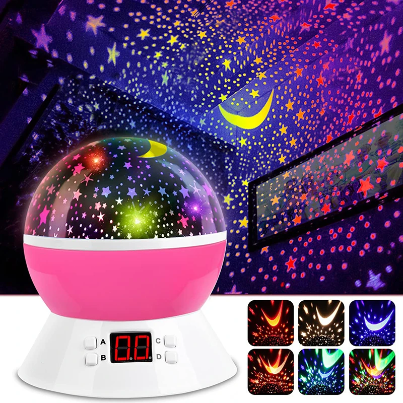 Proyector de estrellas D2, luz regalo para niñas y niños, proyector de estrellas de colores, Luna, estrellas que brillan en la oscuridad, rotación de 360 de noche LED| - AliExpress