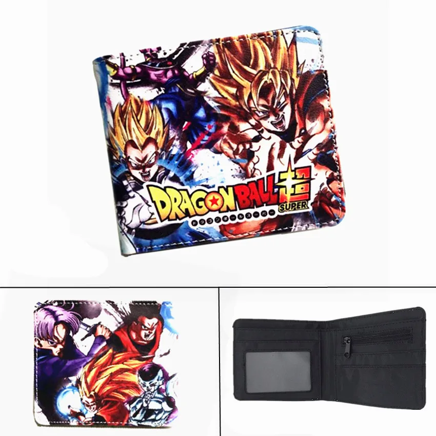 Аниме Dragon Ball Z кошелек Супер Saiyan Goku Vegetto PU короткий фото держатель для карт мальчики девочки молния монета кожа мультфильм кошелек подарок
