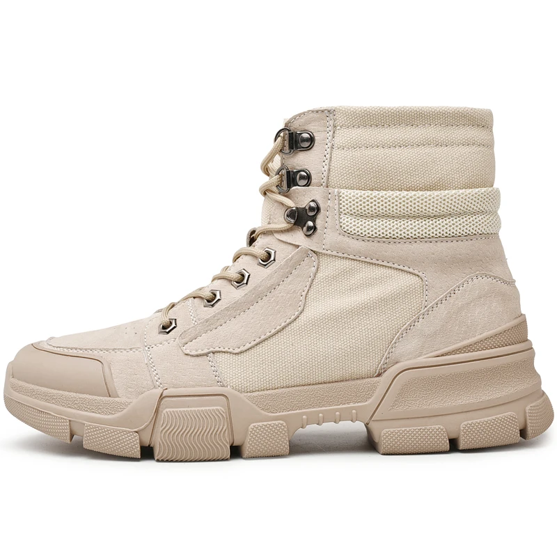 KATESEN Men Boots Fashion canvas Workwear Boots Comfortable Outdoor Non-slip Casual boots Men Martin Boots Soft canvas boots