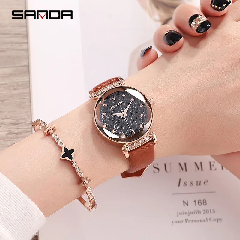 

SANDA New Style Korean-style Fashion Watch Women's Students Waterproof Network Red WOMEN'S Watch Star Quartz Watch
