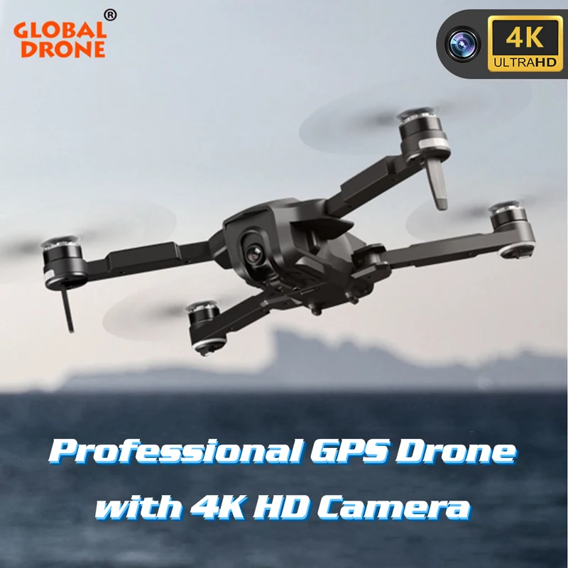 Global Drone 4K Квадрокоптер Follow Me RC Дрон Wi-Fi FPV долгое время Fly Профессиональный gps Дроны с камерой HD VS K1 E520 F11 PRO