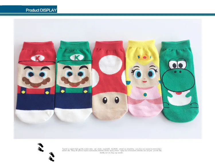 Classic Cotton Socks Kawaii Cartoon Super Mario Luigi Cosplay Props Sock Ankle Short Socks Small Mushrooms Stockings New