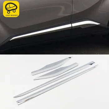 

CARMANGO for Toyota C-HR 2018-2020 Car Styling Door Side Decoration Pad Chrome Cover Trim Frame Sticker Exterior Accessories