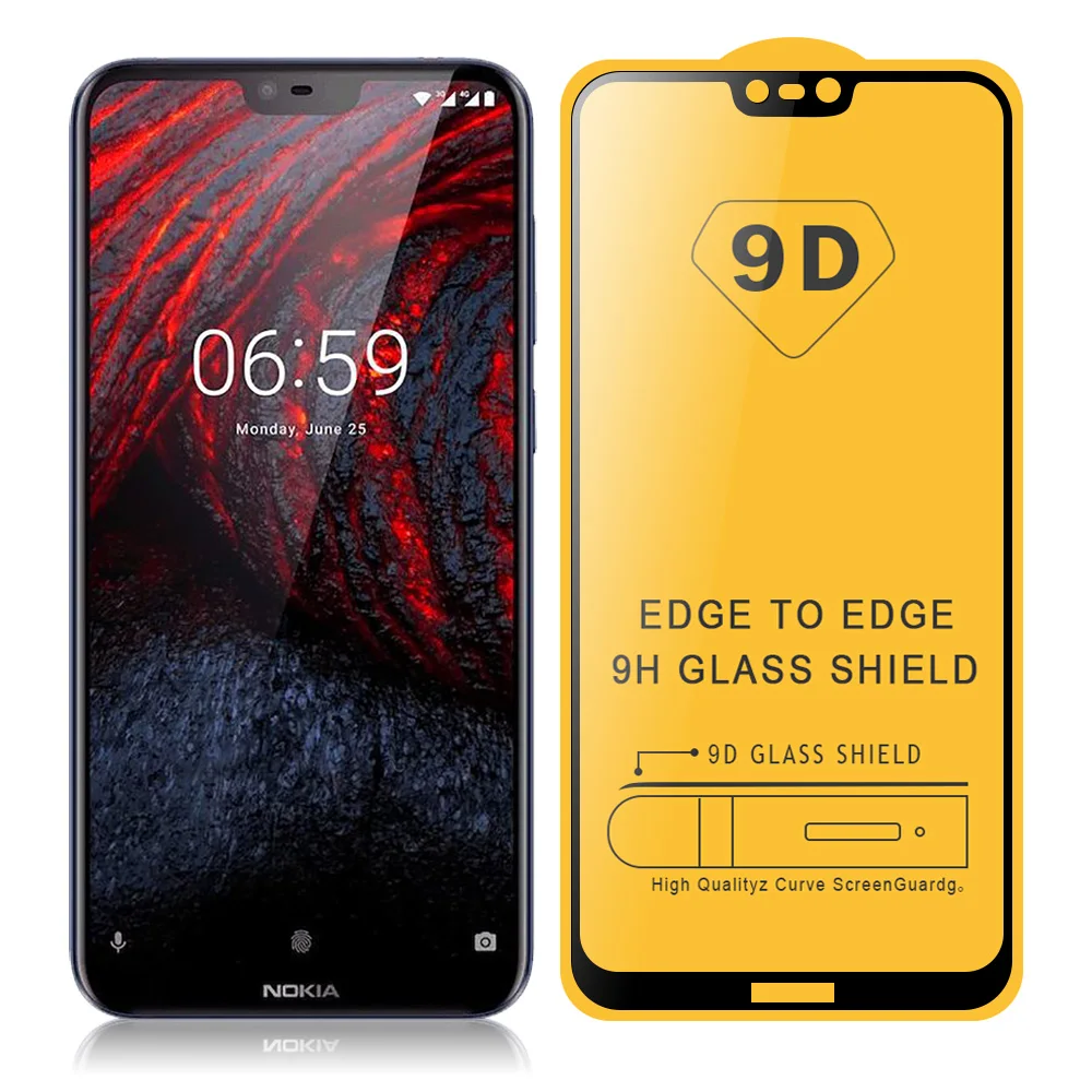 9D закаленное стекло для Nokia 6 1 Plus TA 1099 X6 2018 5 8 &quotполноэкранное защитное 9H