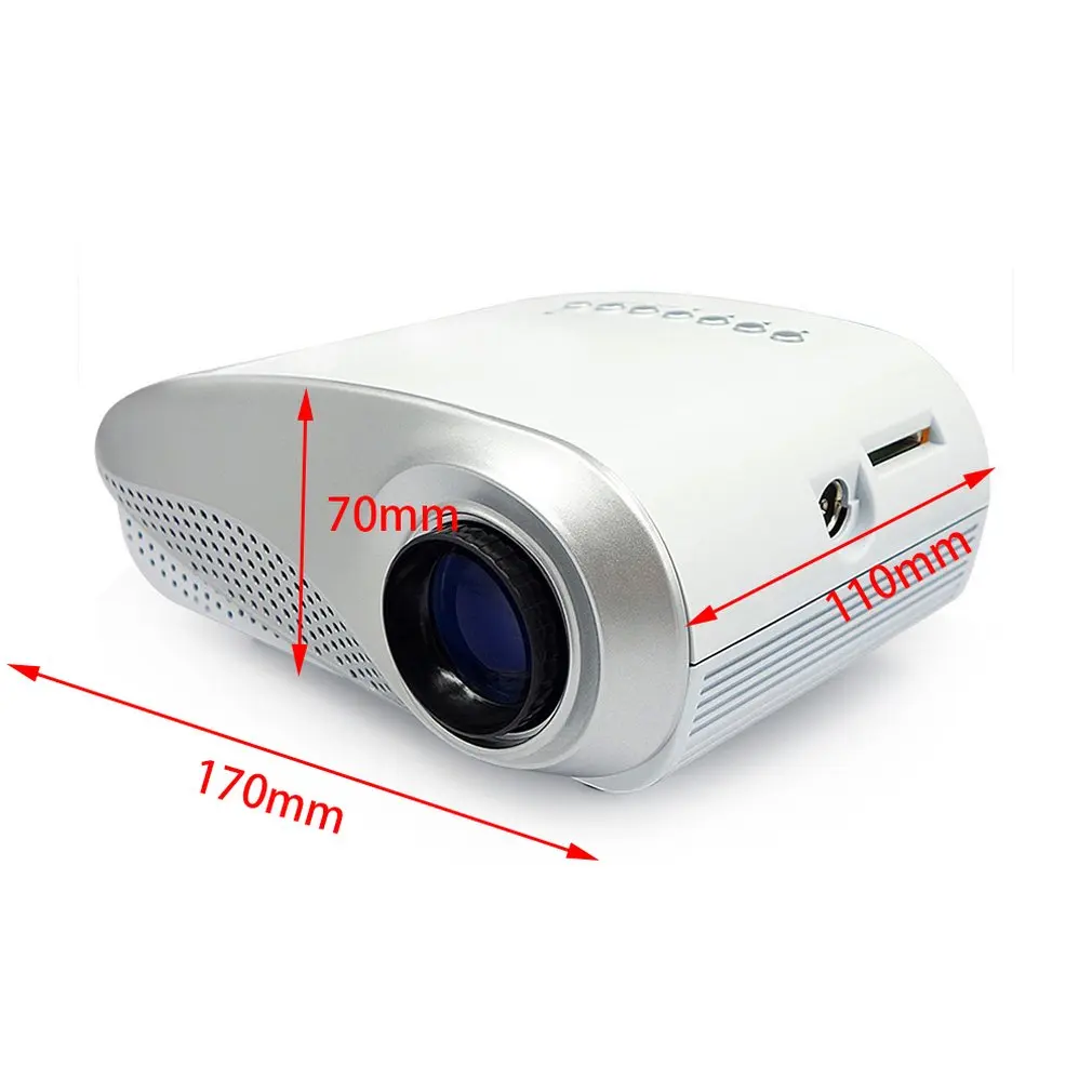 Rigal RD802 Портативный видео проектор для домашнего кинотеатра 480x320P USB VGA Высокое разрешение вход видео проектор
