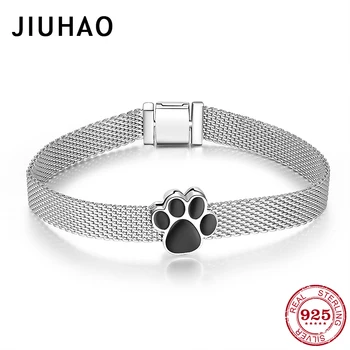 

New 925 Sterling Silver black enamel claw Clip Bead Fine Bracelet Fit Original Reflexions Women Charms Bracelet Jewelry making