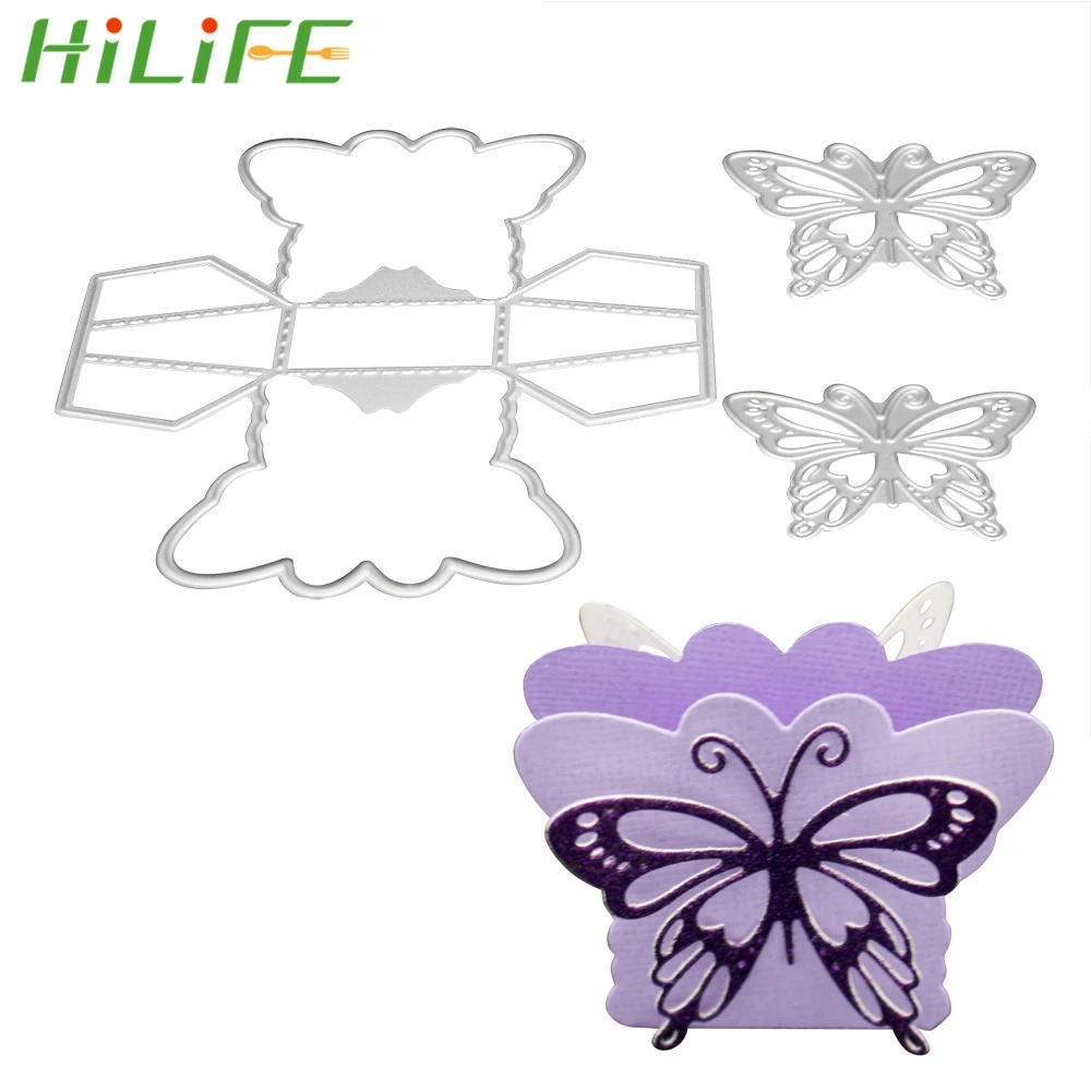 

Metal Cutting Dies Scrapbooking Butterfly Gift Box Cut Die Mold Punch Stencils Dies Paper Card Craft DIY Embossing Die Cuts