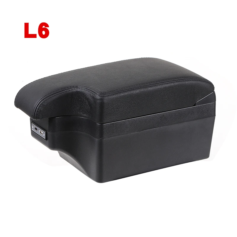 For Suzuki Vitara Armrest Box Universal Car Central Armrest Storage Box cup holder ashtray modification accessories - Color Name: L6-Black