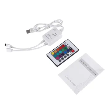

Mini and Portable 12V Control Box 24 Keys Infrared Remote Controller for Colorful Music Activated LED Strip Lights