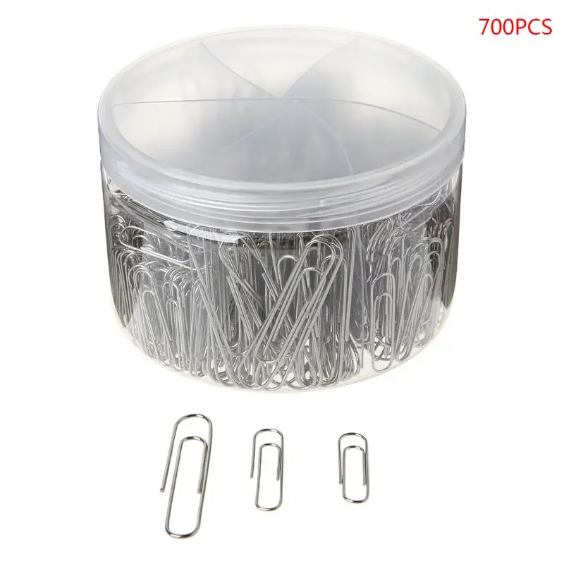 

700Pcs 28mm/1.10in 33mm/1.30in 50mm/2.0in Paper Clip With 6-Grid Storage Case Photo Clip Bookmark DIY Decor School Stationery