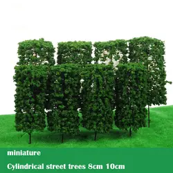 Миниатюрные цилиндрические уличные деревья 8-10 см песок стол Модель Блок квадратный пейзаж дерево DIY материал 8 шт./пакет
