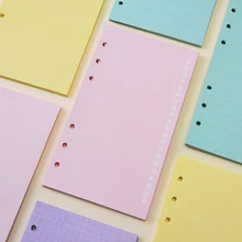 Блокнот с 6 отверстиями, спираль, планировщик, заправка, внутренняя бумага, А5, А6, страницы, пустая сетчатая линия, чтобы сделать список для Filofax