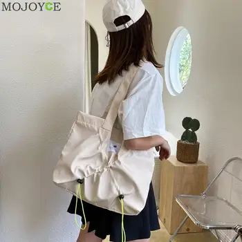 

Women Handbag Nylon Large Capacity Shopping Shoulder Bag Simple Solid Color Tote Popular Simple Female Daily Bag