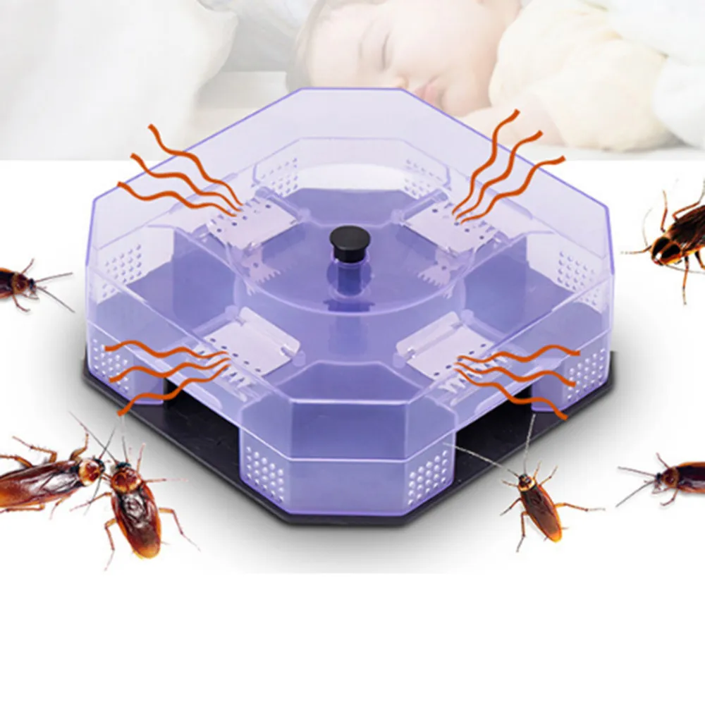 

Household Cockroach Traps Box Reusable Cockroach Bug Roach Catcher Cockroach Killer Bait Traps Pesticide for Kitchen#1203y30
