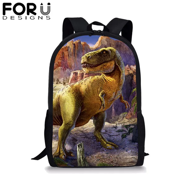 FORUDESIGNS/школьная сумка с 3D принтом динозавра, набор рюкзаков/3 шт. для мальчиков, детская черная сумка для книг, школьная сумка, рюкзак Mochila - Цвет: CDYH1476C