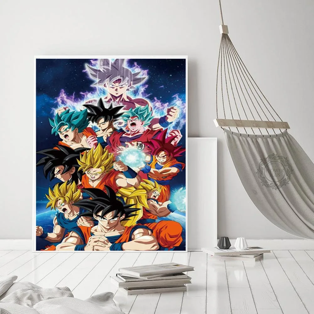 Dragon Ball и super Goku ультра инстинкт японского Аниме Комикс фильм плакат настенная живопись искусство HD Печать холст украшение дома