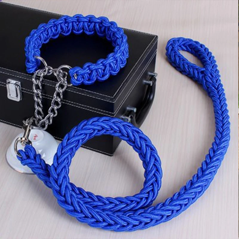 Blue Большой Ошейник для собак Тяговый канат поводок для собак P цепь для обучения домашних животных Тяговый канат для средних и больших собак - Цвет: Blue