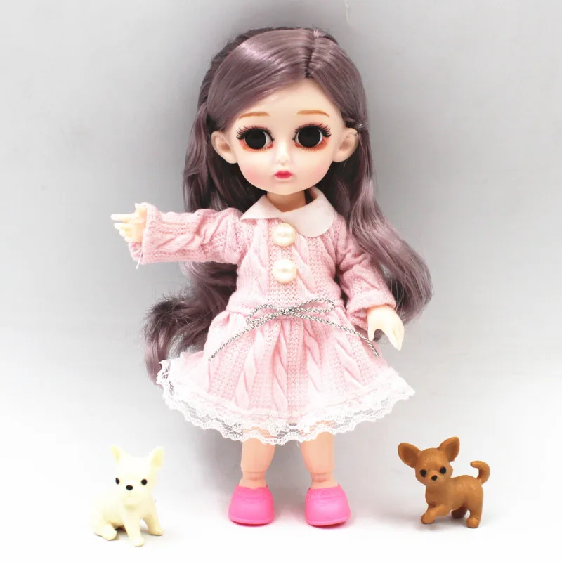 Boneca de jogo de boneca de 3x 10 polegadas bjd com maquiagem de vestido de  moda & brinquedo de cabelo liso - AliExpress