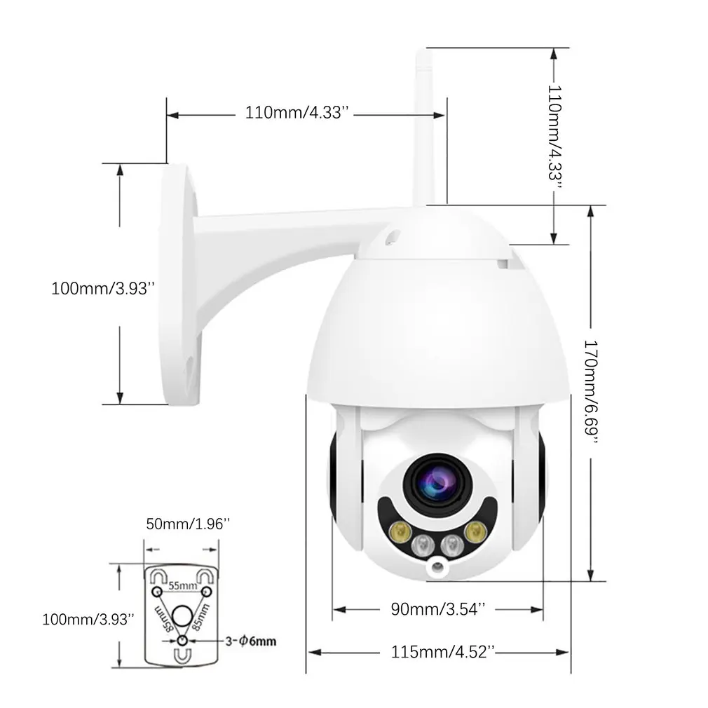 1080P H.265 Скорость купол на открытом воздухе, Wi-Fi, Беспроводной панорамная Регулируемая IP Камера 2 Way аудио SD Карты ИК ночного видения IP onvif-видео Камеры скрытого видеонаблюдения