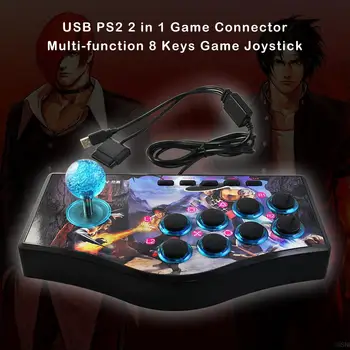 

USB PS2 Wired Connector Multi-function 8 Keys Game Joystick for Android PC TV Projector Universal