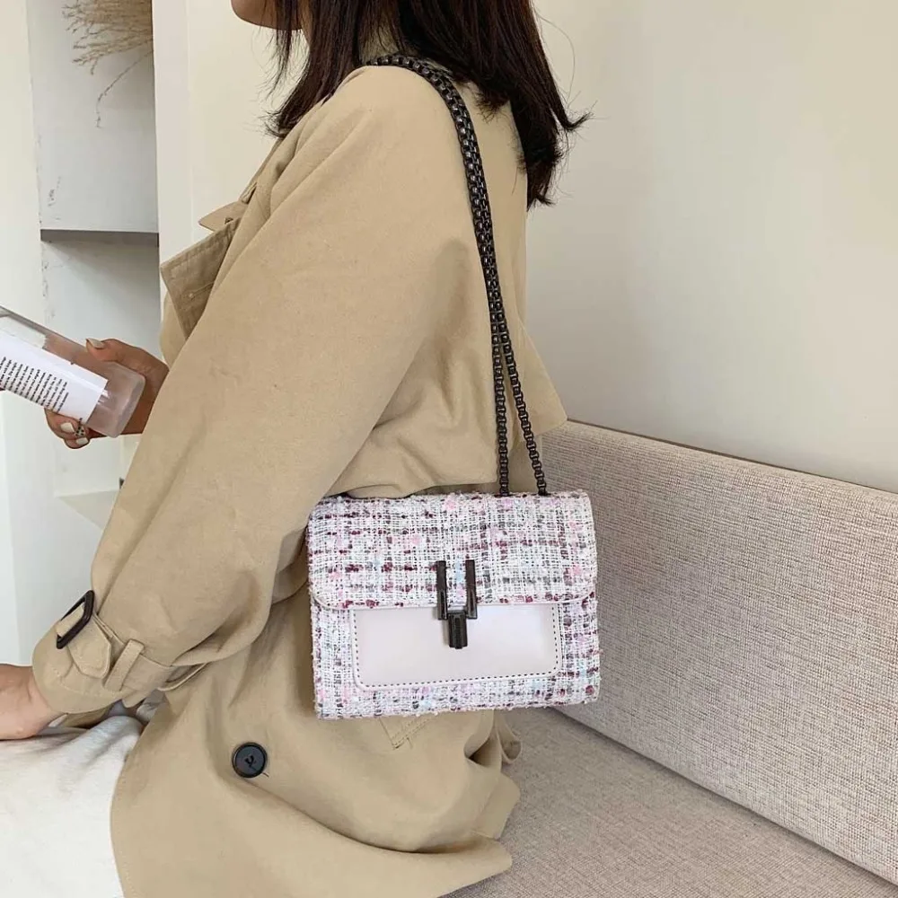 Женская сумка через плечо модная сумка-мессенджер шерстяная Наплечная Сумка; трендовая брендовая новая и высококачественная квадратная сумка ZQ23