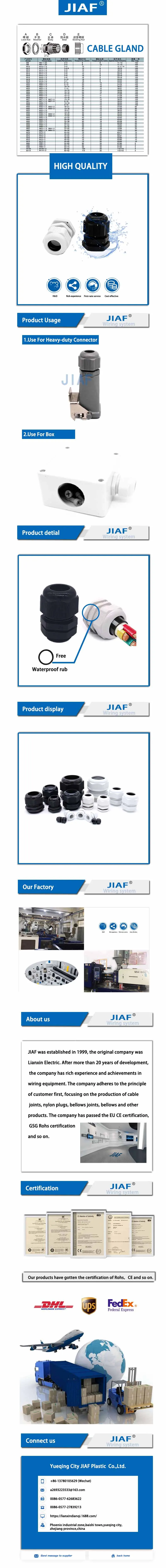 Description Picture 2 of item10Pcs Waterproof Cable Gland M8 M12 M16 M20 M25 M32 M40 Black Plastic Seal Joint Nylon IP68 White Cable Fixing Nylon Connector