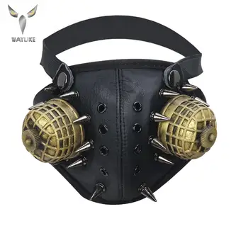 

Waylike Punk Black rivet Mask Halloween atmosphere mask