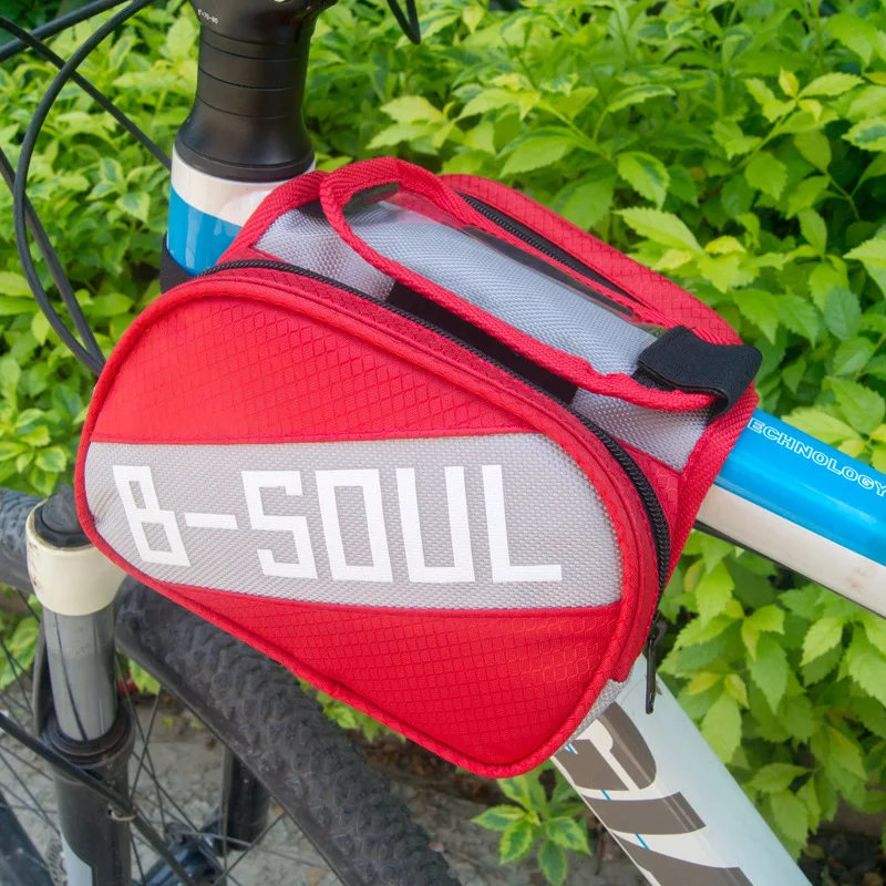 

New Top Tube Mountain Bike Bag Front Handbag Bicycle Supplies Double Pannier At The Saddle Bags Mobile Cycling Bag on The Frame