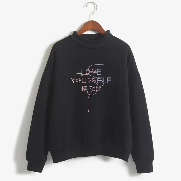Женские корейские толстовки Bangtan Boys Kpop LOVE YOURSELF с буквенным принтом свитшот