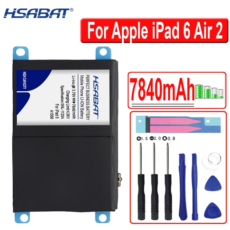HSABAT 7840 мА/ч, A1547 Батарея для Apple iPad 6 Air 2 A1566 A1567