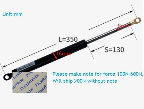 CC200-550 мм 100N-1400N тяжелый газлифт поддерживает Распорки ход крышки мебель кровать шкаф багажник автомобиля промышленные виды кронштейнов - Цвет: CC350MM