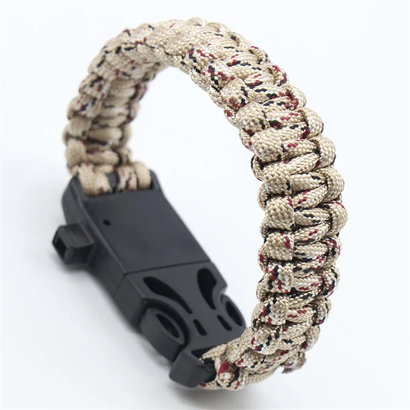 Многофункциональный тактический паракордовый браслет для выживания спасательный веревочный светильник скалолазание Подвеска из Паракорда шнур Открытый Инструменты для мужчин и женщин - Цвет: Desert Camo