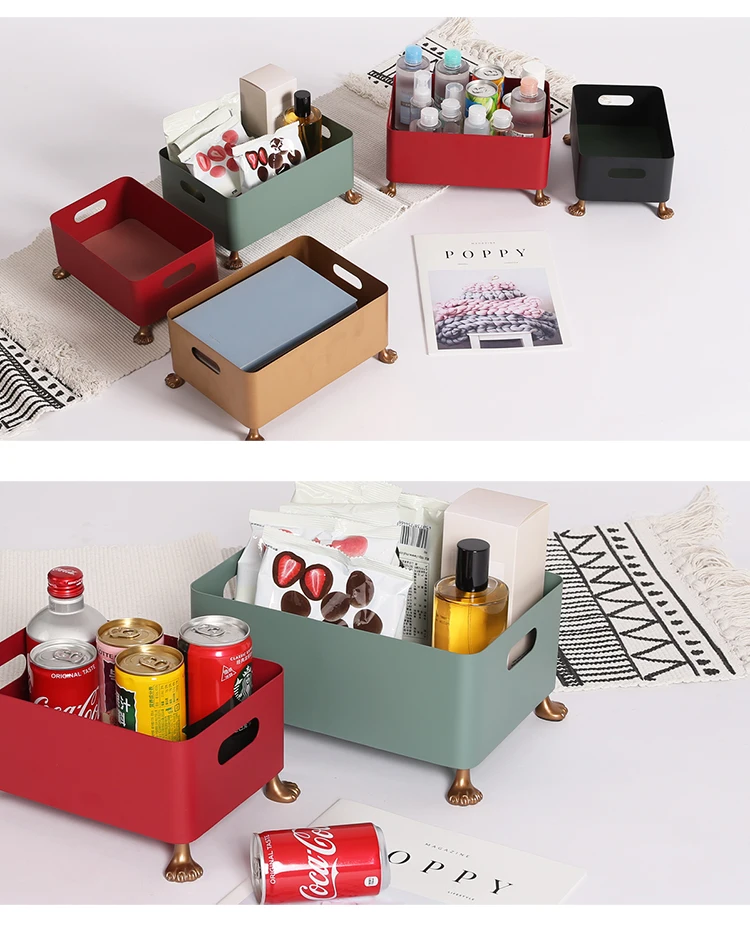 Nordic простой бытовой коробка для хранения косметики общежития настольный Большой Ёмкость стеллажи для выставки товаров закуски напитки для хранения в ванной, на кухне инструменты