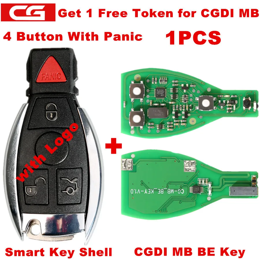 С логотипом оригинальный CGDI MB CG BE Key 4 Botton с паникой для всех Benz FBS3 315 МГц/433 м работа