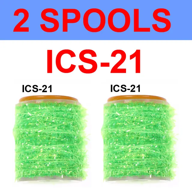 Vampfly 2 Spools Fishing Fly Tying Ice Chenille  Material For Knitting Streamer Fly Marabou Jig Ice Jig Flies Bass Pike Lures ICS21