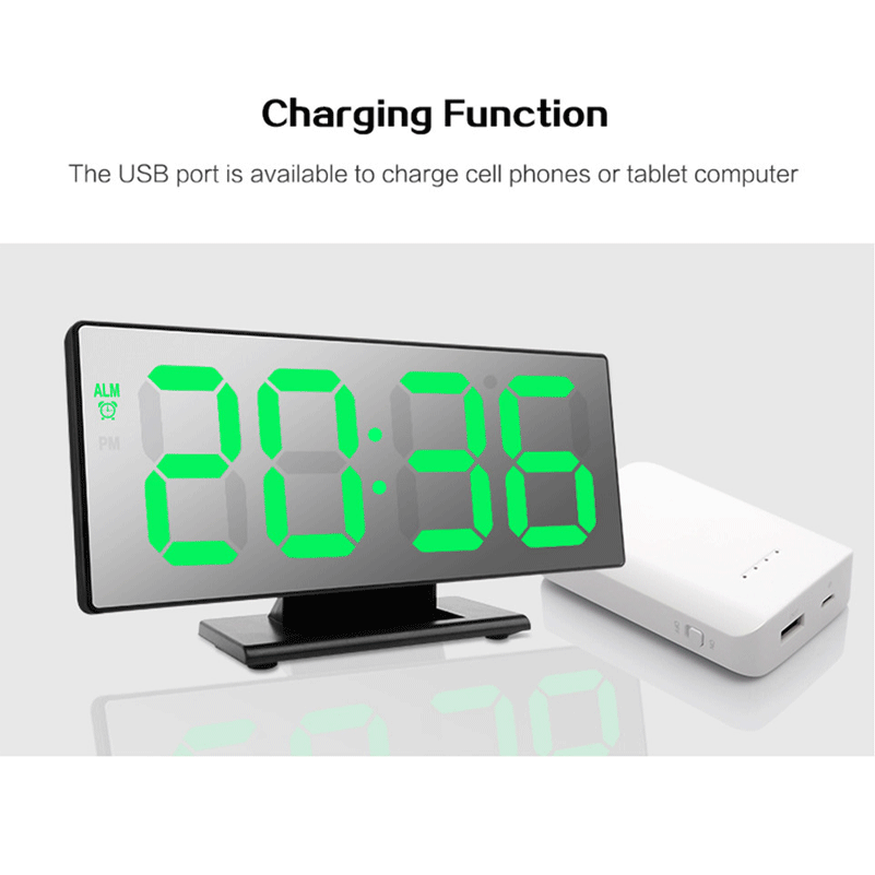 Домашний Декор Современный стиль светодиодный цифровой будильник с usb-портом Повтор Настольные часы прикроватные электронные