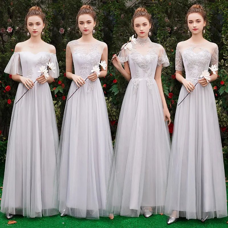 

Bridesmaid Dresses For Wedding Party Women Long Dress Elegant Gala Gowns Pink Lace Chiffon Dress A Line Bridesmaids Dress Pink